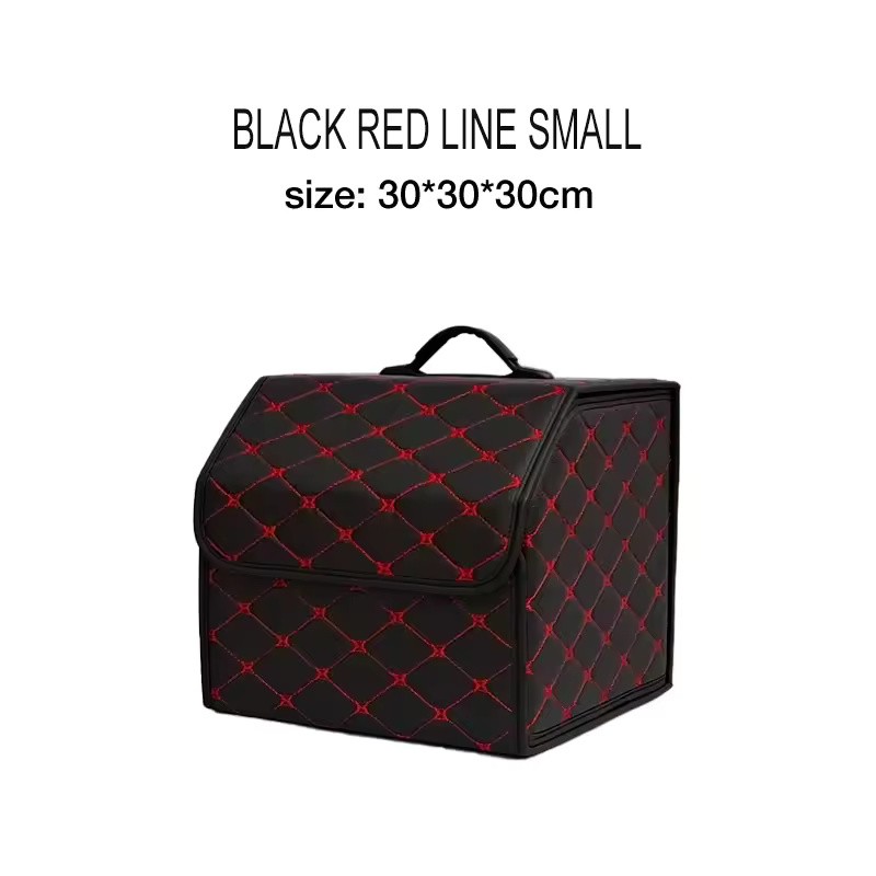 Foldable PU Leather Car Trunk Organizer with Lid, Large Capacity