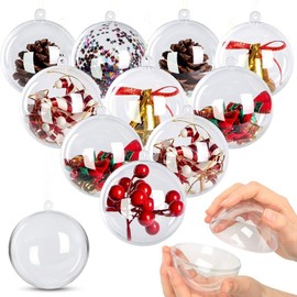 AGM 20pcs Fulfillable Chrismtams Baubles 8cm, Make Your Own Clear Craft Christmas Tree Ornaments, for Christmas New Year Holiday Decorations