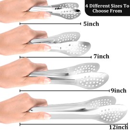 Serving Tongs, Kitchen Tongs,Buffet Tongs, XEVOM Stainless Steel Food Tong Serving Tong,small tongs, Serving Utensils (7 Inch)