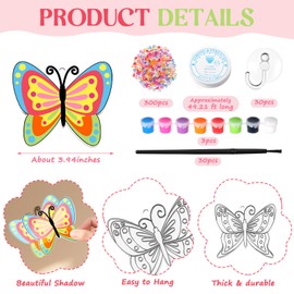 Dunzoom 30 Set Butterfly Suncatchers Kit Spring Summer DIY Window Suncatchers Craft Make Your Own Butterfly Suncatchers Ornaments Painting Craft Kits for Party Painting Activity Decoration