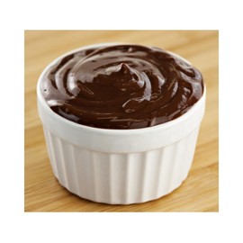 Old Fashion Chocolate Pudding Dessert with Decorative Cloth Bag