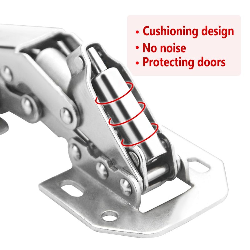 TOVOT 2PCS 4" Cabinets Hinges with Screws Easy-Installation Hinges Doors