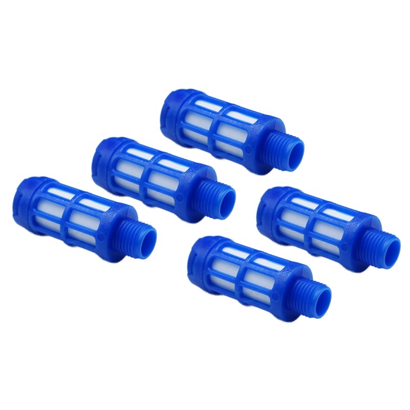 Pneumatic Silencer 1/8 Inch Plastic Set of 5 Industrial Quality