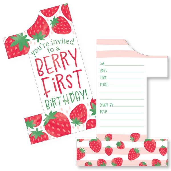 Big Dot of Happiness Berry First Birthday - Sweet Strawberry