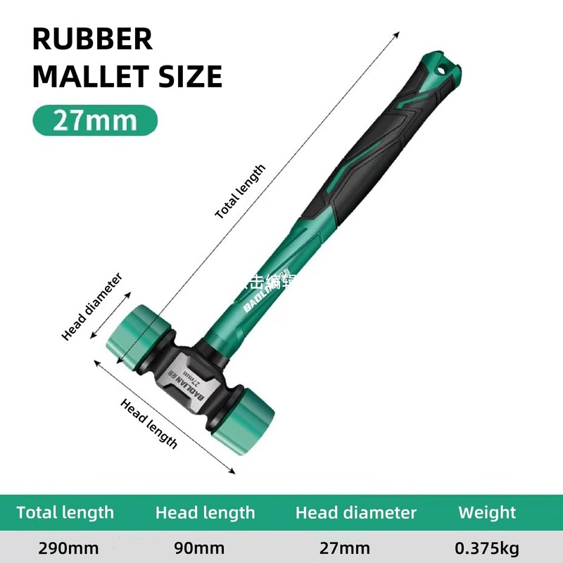 BUSKPOK Rubber Mallet Double Faced Flooring Hammer for Camping Woodworking