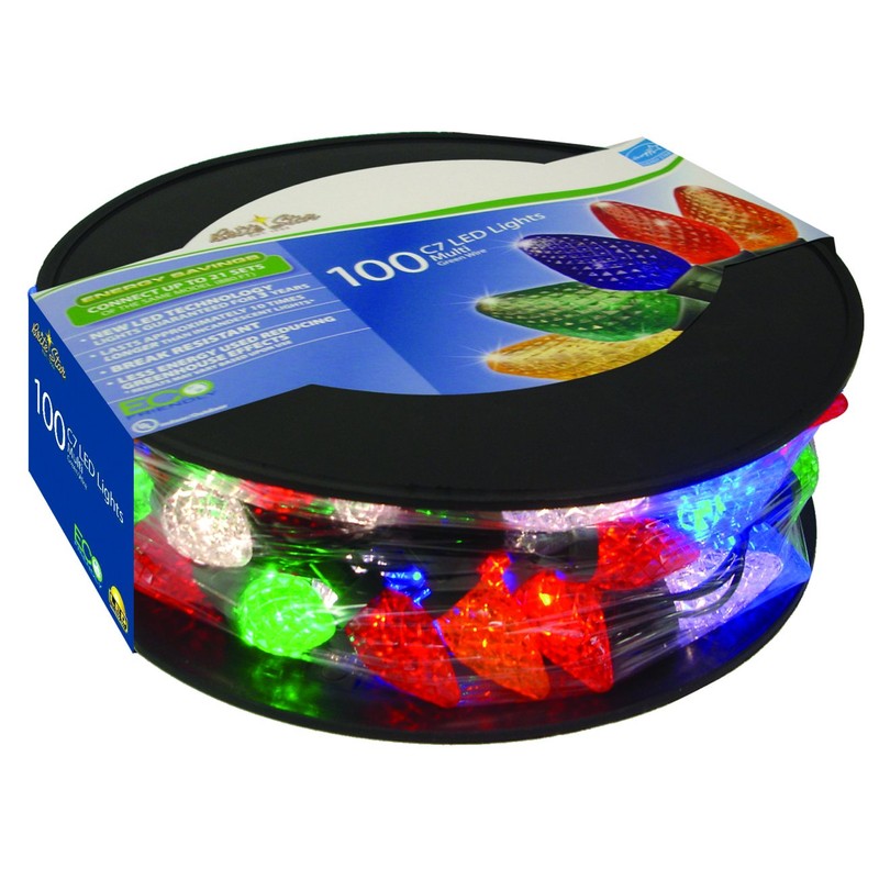 Brite Star Faceted Light 100 Count C7 LED, Multicolor