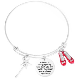Kivosliviz Wizard of Oz Jewelry Wizard of Oz Ornament A heart is not Judged by How Much You Love Wizard of Oz Charm Bracelet