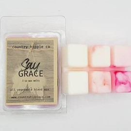 Country Hippie Co. Wax Melts – Handmade, Strong Scent Throw, Phthalate-Free | 3 oz. Clamshell | Available in 10 Signature Scents (Say Grace)