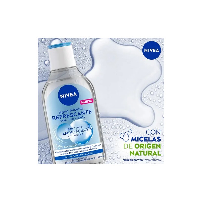 Agua Micelar Nivea Piel Normal Complejo Aminoácido 400 Ml