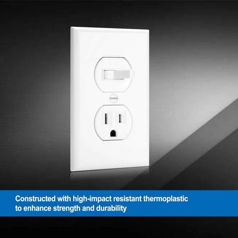 BESTTEN White Switch Outlet Combo Wall Plate 15A 120V Single