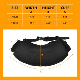 2 Pcs Football Hand Warmer Pouch, Football Warmer Bag Black HandWarmer Pouch Hand Muffs with Zipper Pocket and Adjustable Strap for Soccer, Golf, Fishing, Winter Outdoor Walk (Adult)