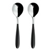 Grunwerg 2SUS650BK Yin & Yang Soup Spoons, Stainless Steel, Black