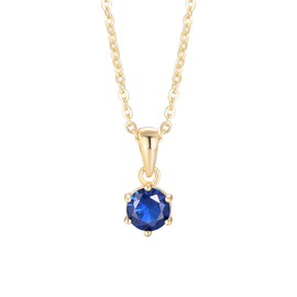 Ladies 9 Carat Gold on Sterling 925 Solid Fine Silver 1.5 Carat Blue Sapphire Pendant Necklace & Earrings Set