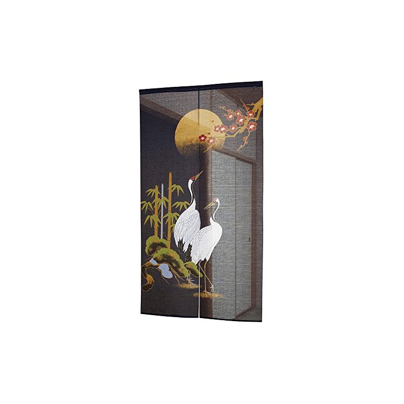 Pleasure Noren, Crane, Shochikubai, Width 33.5 x Length 59.1 inches