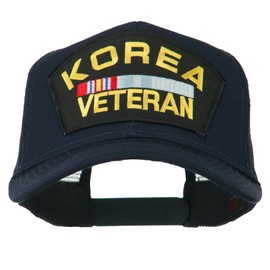 e4Hats.com Korea Veteran Military Patched Mesh Back Cap - Navy OSFM