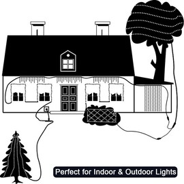 yowin Pack of 2 distributor fairy lights, IP65 waterproof fairy lights distributor, 2 pin distributor, Christmas lighting, splitter for light curtain, light net, icicle fairy lights, outdoor