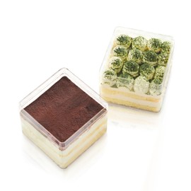 Generic Plastic Square Dessert Cups Boxes with Lids, Clear Boxes Packaging For Baked, Cookie Tiramisu Containers for Fruit, Pudding, Mousse, Parfait Cups With Lids (20, 12oz 3.3 * 3.3 * 2.5in boxes)