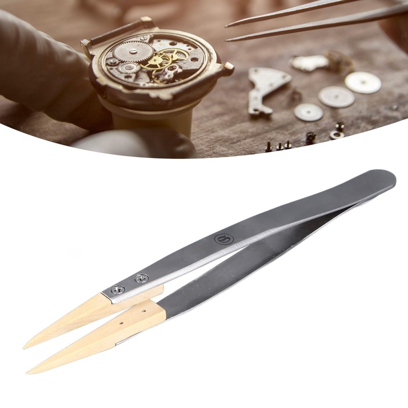 Ultra Precision Anti Magnetic Tweezers with Replaceable Pointed Wooden Tips