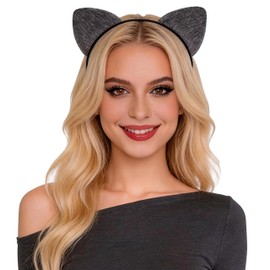 Bonnie Z. Leonardo Furry Padded Grey Cat Ears Headband