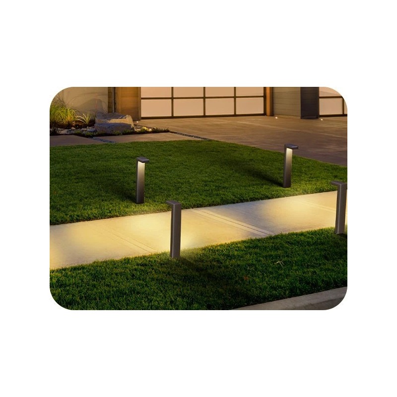 EDISHINE 6 Pack Low Voltage Landscape Lights, Square Modern Aluminum