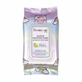 The Crème Shop Makeup Removing Wipes Made with Vitamin C for Healthy Skin (60 Pre-Wet Juicy Wipes)