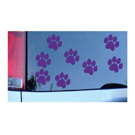 8 Dog Paw Prints Sticker Purple - Dogs, Puppy, Pooch Lover