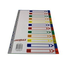 A4 Jan - Dec Month Polypropylene Dividers with Index Cover