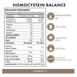 Homocys-T L-Serina  TMG Betaina - 200 Capsulas - Suplemento con Vitaminas B2, B12, L Serina, Betaina y Folato para el Apoyo a la Funcion Cognitiva,...