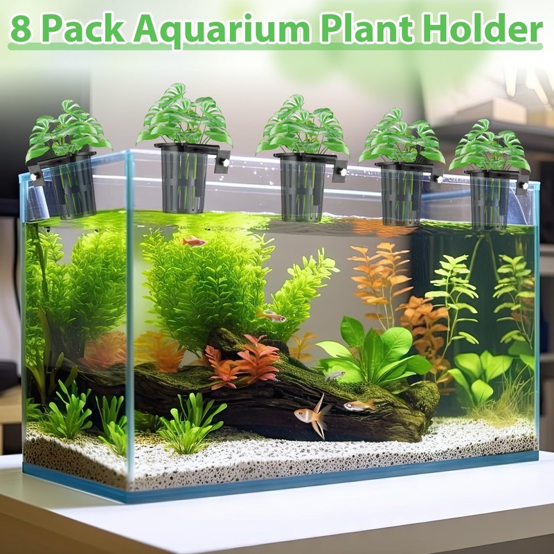 Baderke 8 Pack Aquarium Plant Holder Hanging Aquarium Planter Cup