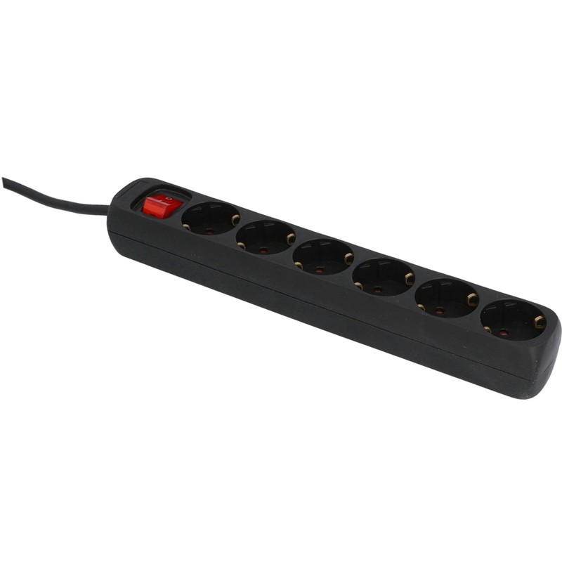 UNITEC Table Socket 6-Way with Switch, Power Strip, 1.4 m