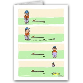 Funny Golf Note Card Pack - Bad Shot, pees on Ball