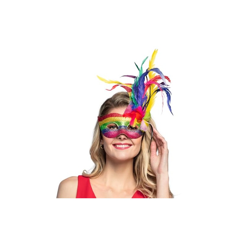 Boland 00211 Carnival Rainbow Mask, multi-coloured, one size, 10116594