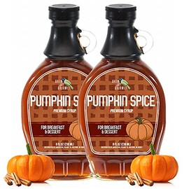 Green Jay Gourmet Pumpkin Spice Syrup - Premium Breakfast Syrup with Pumpkin, Spices & Lemon Juice - All-Natural, Non-GMO Pancake Syrup, Waffle Syrup & Dessert Syrup - 2 x 8 Ounces