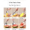 3Pcs Mango Slicer Fruit Fork Kit, Watermelon Cutter Slice, Stainless