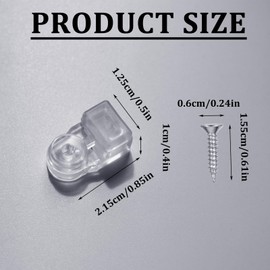 25 Pack Glass Retainer Clips with Screws - Universal Cabinet, Window, Door & Mirror Fixing Clips - Durable Transparent Panel Holder (Clear)