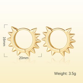 YAUVC Gold Hoop Earrings 14K gold Earrings for Women Huggie Earring Iconic Rivet-Inspired Style Statement Huggie Hoop earring for Women Trendy 20mm