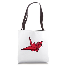 Origami Crane Wireframe Lucky Minimalistic Cute (Red) Tote Bag