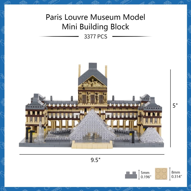Geniteen Architecture Louvre - Juego de bloques de construcción de