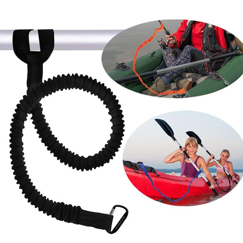 XIAOJINGQINGAQ Kayak Paddle Ropes Kayak Paddle Leash Elastic Canoe Paddle