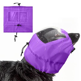 Waterproof Adjustable Dog Shower Cap with Clear Baffle, Waterproof Dog Ear Covers for Bath, Pet Eye Ears Protection Shower Cap in Bathing, Grooming, Swimming, Outdoor (Purple)