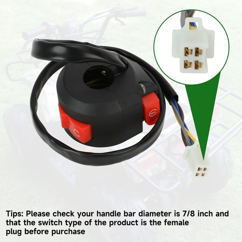 XIKOBY Starter Kill Switch 4 Wire 2 Function Compatible with
