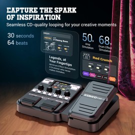 Allset Electric Guitar Amp Modelling Multi Effects Pedal Portable Multi Effects Processor with Expression & IR Loading for Live show, Live Streaming, Home Studio, Guitar Practice