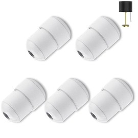 PERFETSELL 5 PCS Cord Connector for Light Pull, Metal Blind Pull Cord Ends White Light Pull Cord Joiner Weighted Acorn Cord Tassels for Ceiling Switches Shower Blinds Fan Cord Pull