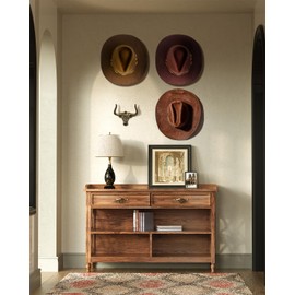 Filano Cowboy Hat Rack for Wall 2 Pack Modern Metal Cowboy Hat Holder Cast Iron Hat Hanger Western Longhorn Hooks for Storage and Display at Closet Bedroom Living Room Antique Gold