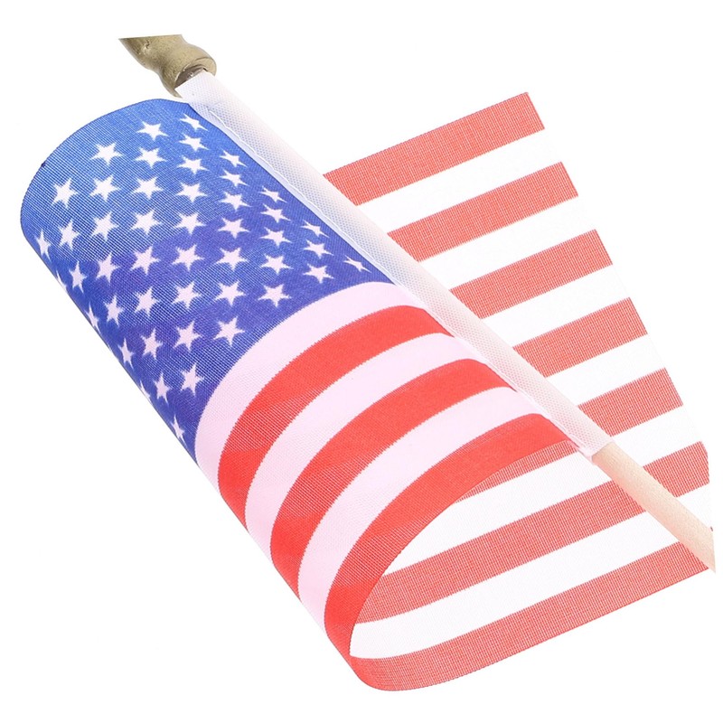 Kisangel 40pcs Small Usa Stick Flags Mini American Flags for