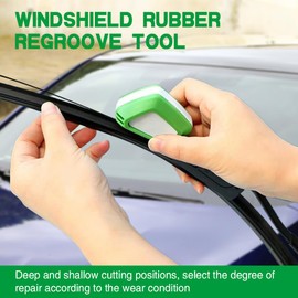Kutyun Automotive Wiper Repairer, Car Windshield Wiper Regroover, Portable ABS Vehicle Wiper Repair Tool with Sponge, Universal Multi-Function Repair Accessories for Most Car Models Wiper Restorer
