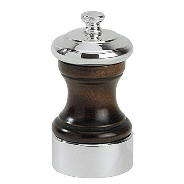 Peugeot Palace 4 Inch Silver Plated Salt Mill, Antique Brown