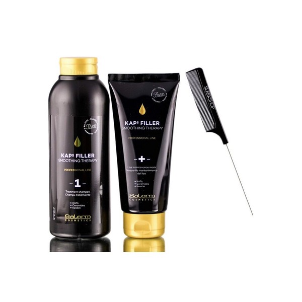 Salerm Kaps Filler Treatment Shampoo 500ml/Maintenance 200 Ml With Sleek