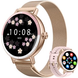 Women's Smartwatch with Phone Function, 1.27 Inch Watch Watches with 120+ Watch Faces, Heart Rate, Sleep/SpO2 Monitor, Pedometer, Calories, Sports Modes, IP68 Waterproof Activity Tracker, Pink