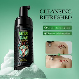 Tattoo Foaming Cleanser,Tattoo Aftercare Cleanser for Protecting,Deep Cleansing & Moisturizing,Suitable for New and Old Tattoos Whitening Agent Color Enhancement